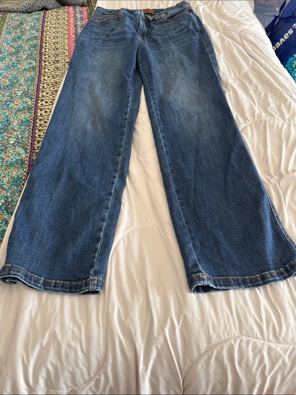 Judy Blue Medium Blue Wide Leg Denim Jeans - Picture 1 of 5